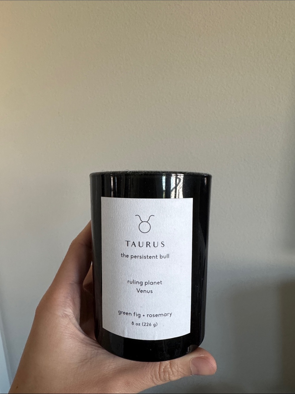 Taurus Scented Candle - Black Glass